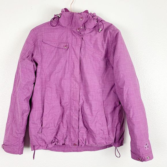 L.L. Bean Jackets & Blazers - L.L. Bean Purple Fleece Hooded Winter Coat Jacket